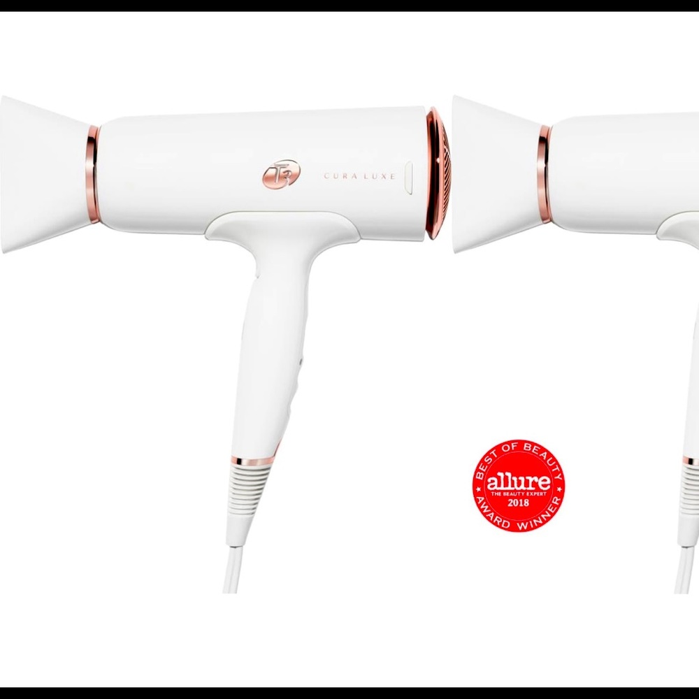 T3 Cura Luxe Professional Ionic Hair Dryer with Auto Pause feature.
